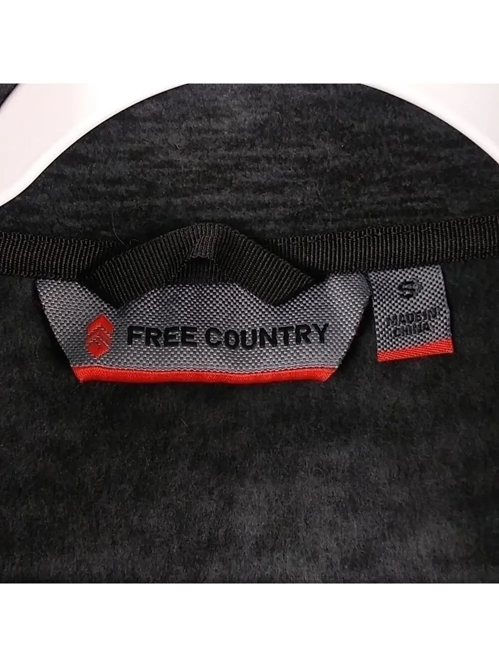 Free Country Microtech Fleece Black Gray Funnel Neck Long Sleeve 1/4 Zip Jacket